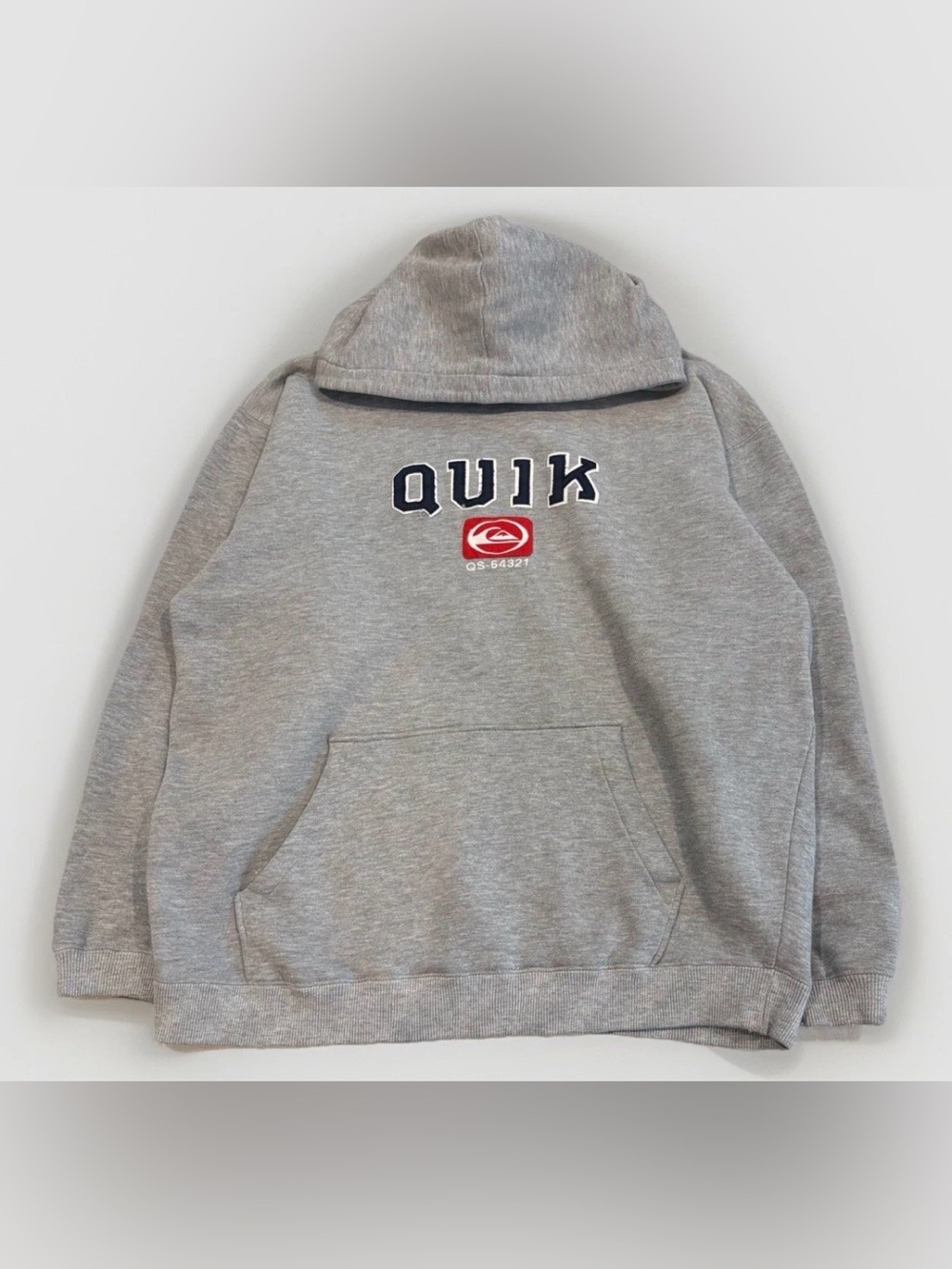 90s Vintage Quiksilver Hoodie Embroidered Collegiate Patch Baggy Large USA